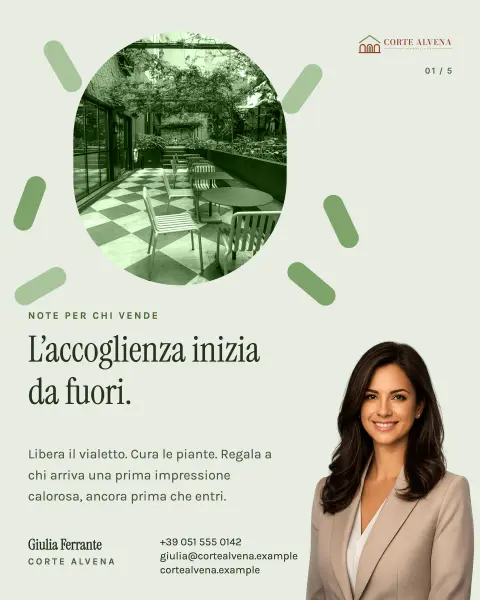 Post carosello “Note per chi vende” sull’aspetto esterno: l’accoglienza inizia da fuori