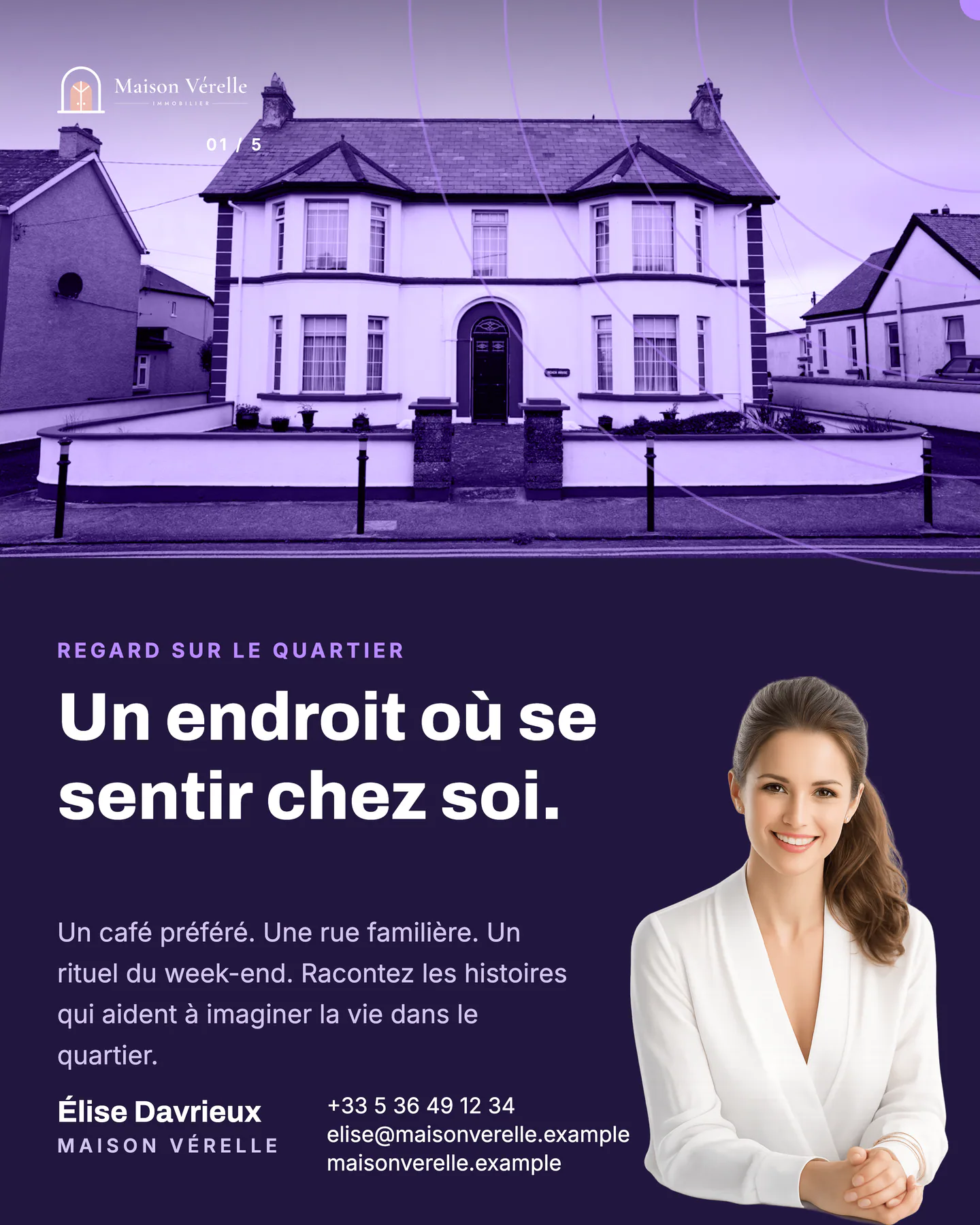 Modèle The Signal avec l’identité fictive Maison Vérelle Immobilier