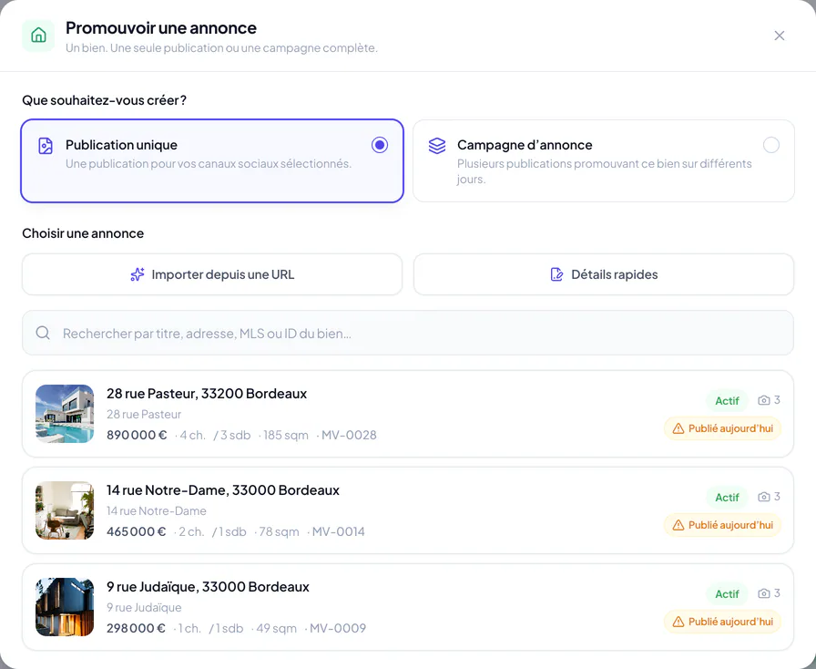 Promouvoir une annonce : choisir une publication unique ou une campagne d’annonce
