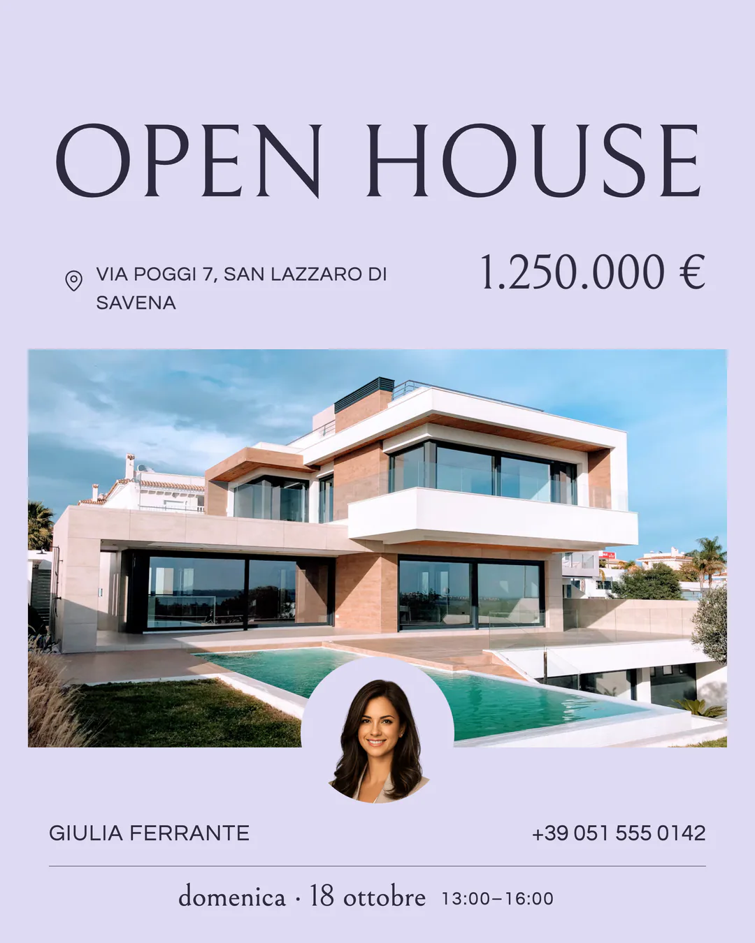 Invito all’open house Thistle Gauze con data, ora, indirizzo, prezzo e foto dell’agente